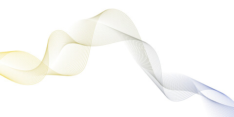 White background with geographic wave line, golden or blue line art image that curves and flows across a clean white backdrop, seamless glass futuristic architecture with circular lighting. © MUHAMMAD TALHA