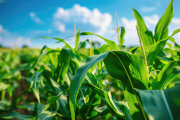 Obraz premium organic corn or maize at agriculture plantation farm 