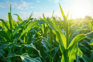 Fototapeta premium organic corn or maize at agriculture plantation farm 
