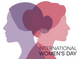 Empowering women profiles diverse female silhouettes international women's day celebration abstract design