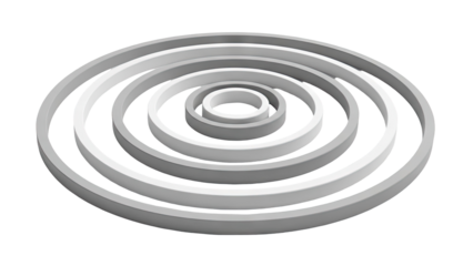 Concentric Circular Rings in Gray and White