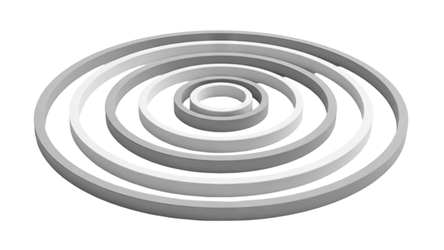 Concentric Circular Rings in Gray and White - Powered by Adobe