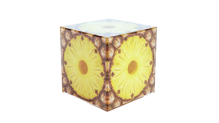 Cube with pineapple slice pattern