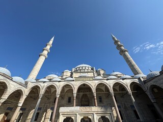 Fototapeta premium The Suleymaniye Mosque, masterpiece of architect Mimar Sinan, built for Sultan Suleiman the Magnificent, Istanbul, Turkey, July 2025. 