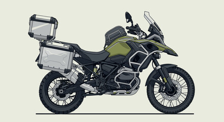 Obraz premium Adventure Touring Motorcycle Illustration
