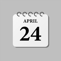 Icon page calendar day - 24 April