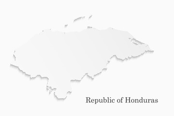White map of Honduras, template country