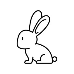 Obraz premium Rabbit line icon on white background. Cute rabbit. White background.