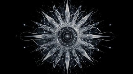 Futuristic radial energy core with glowing digital symmetry