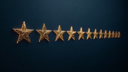 Golden Stars Pattern on Dark Textured Surface