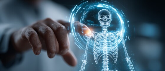 Futuristic Human Skeleton Interface in Medical Technology