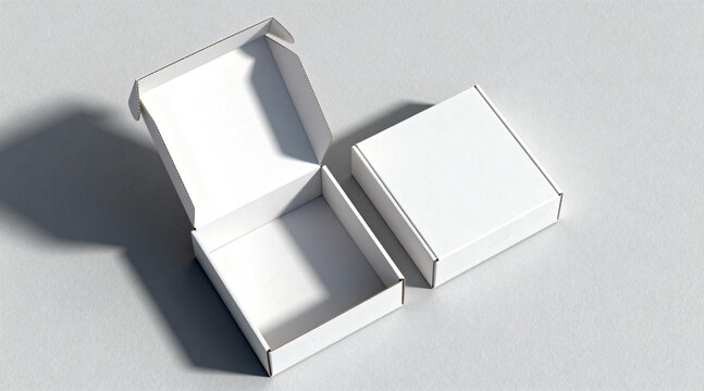 White empty cardboard box for product packaging display