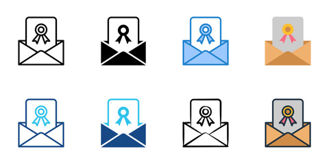 Offer letter icons set multiple style collection. Editable stroke 
