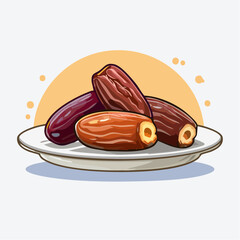 illustration of dates on a plate