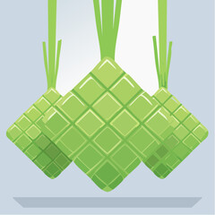 illustration of ketupat rice