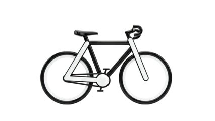 Modern Black and White Bicycle Icon