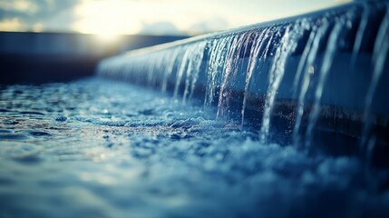 Water purification processes at an industrial wastewater treatment plant.