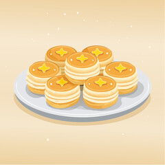 vector of pineapple tarts on a plate