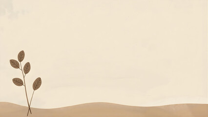 Solitary Plant in Desert Landscape