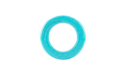 Turquoise O-ring shape isolated on white background