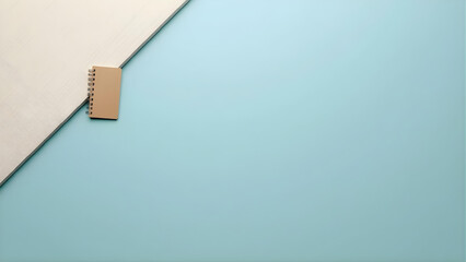 Notebook on a blue surface