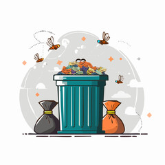 trash can with garbage