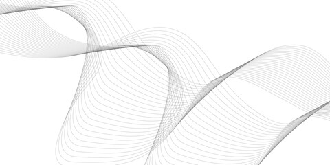 Fototapeta premium Abstract White and Gray Flowing Wave Design with Smooth Curved Line Mesh, Minimalist Elegant Motion and Futuristic Technology Style Corporate Background