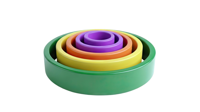 Nested Cylinders in Rainbow Colors - Powered by Adobe