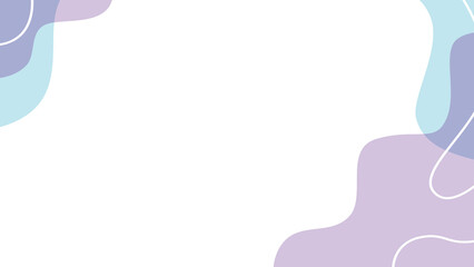 Dynamic and fluid abstract design background with soft pastel blue and purple organic shapes, creating a calming and contemporary visual space for various creative projects