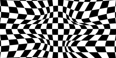 Obraz premium Black and white checkered pattern, Checkerboard seamless pattern