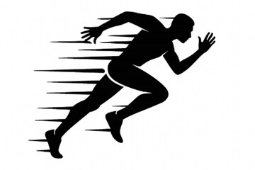 Sprinter Silhouette Accelerating with Motion Trails