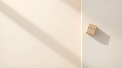 Minimalist wooden blocks on white