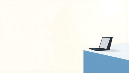 Laptop on Desk Top View