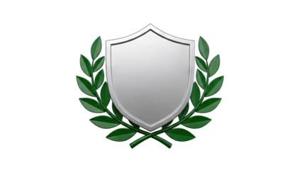 Silver Shield with Laurel Wreath