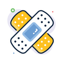 Trendy icon of medical adhesive plaster in flat outline style, wound protection and first aid