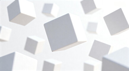 Obraz premium White Cubes Floating in a Minimalist Composition
