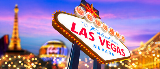 Las Vegas, Nevada, United States of America. 01-15-2026 Welcome to Fabulous Las Vegas Neon Sign...