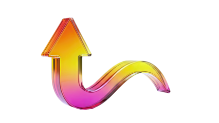 3D Glass Arrow with Gradient Colors