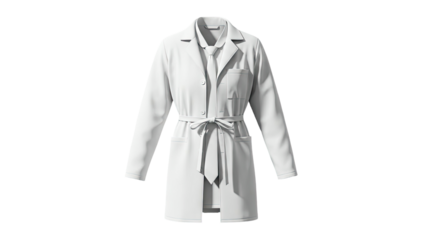 White Lab Coat with Tie