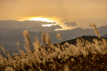 生石高原の夕暮れ