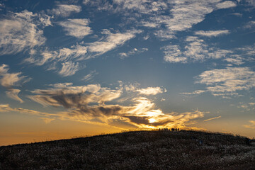 生石高原の夕暮れ