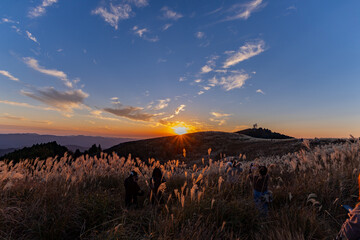 生石高原の夕暮れ