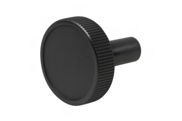Black knurled round control knob adjusting component