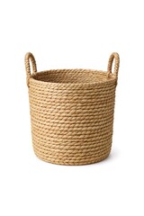 Obraz premium Handwoven Seagrass Storage Basket with Handles Isolated on White