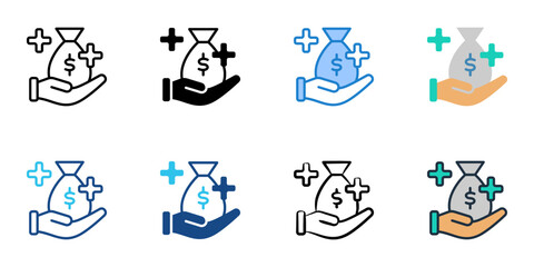 Bonus icons set multiple style collection. Editable stroke