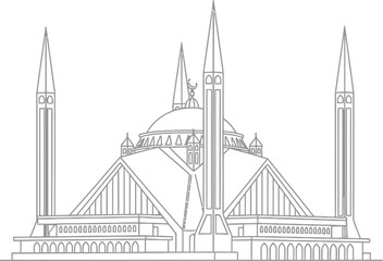 Mosque with minarets and dome, symbolizing Islamic architecture, faith, and community, representing a place of worship and spiritual significance, with intricate design and cultural importance.