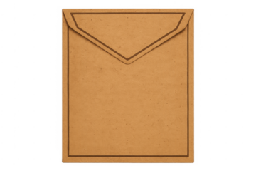 Kraft paper envelope with dark brown border