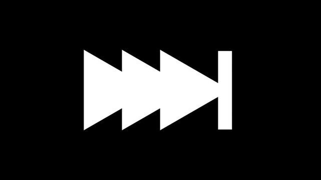 Video elements stop, pause, start, video reverse, video skip icons animations