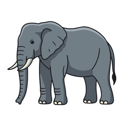 Fototapeta premium cute baby elephant , flat design, vector illustration, isolated on white backgrond