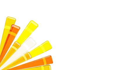 Abstract sunburst of yellow and orange bars on a white background
